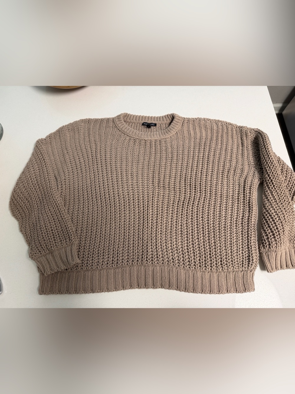 Eileen Fisher Organic Cotton Twisted Texture Knit Round Neck Long Sleeve Sweater - Picture 3 of 3